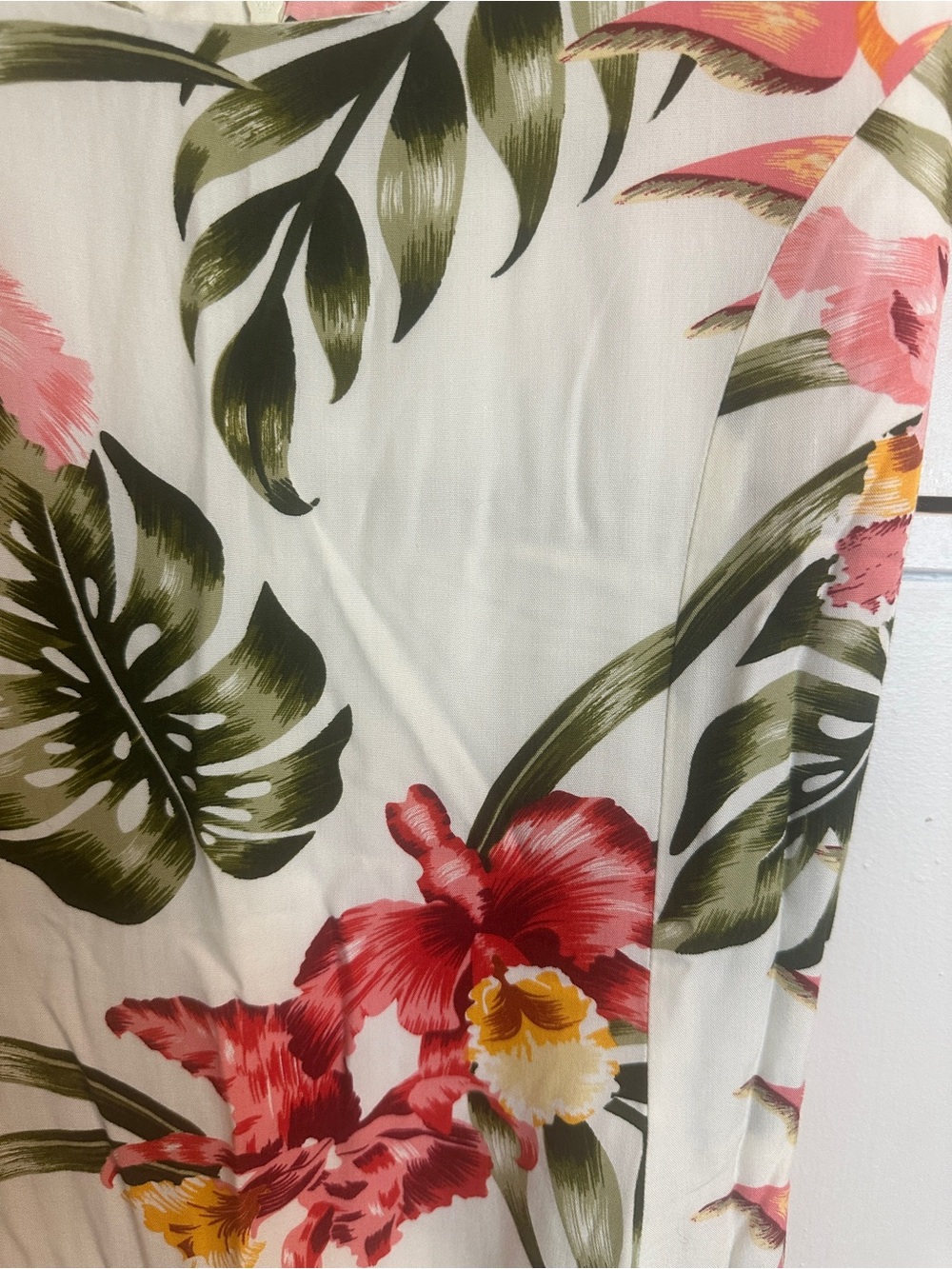 Leilani Collections Hawaii Tropical Floral Midi Dress White Orchid Size 10/12 - Picture 5 of 8